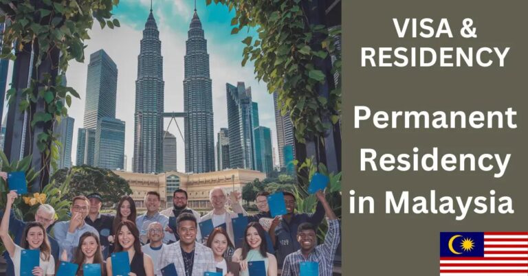 A diverse group celebrates Malaysian residency before the iconic Petronas Towers, symbolizing new beginnings.