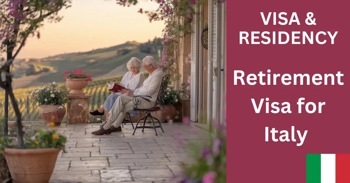 Retired couple relaxing on rustic patio in Italian countryside, enjoying espresso and literature.