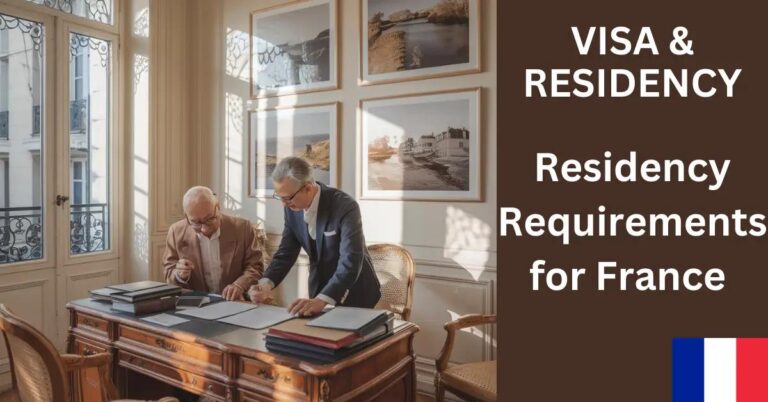Understanding Residency Requirements for France: What to Know? Diverse group learns about France residency requirements in elegant government office with official decor.
