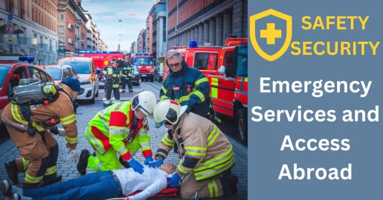 Emergency Services and Access Abroad: What Should You Know? International emergency team aids pedestrian in bustling European city at sunset.