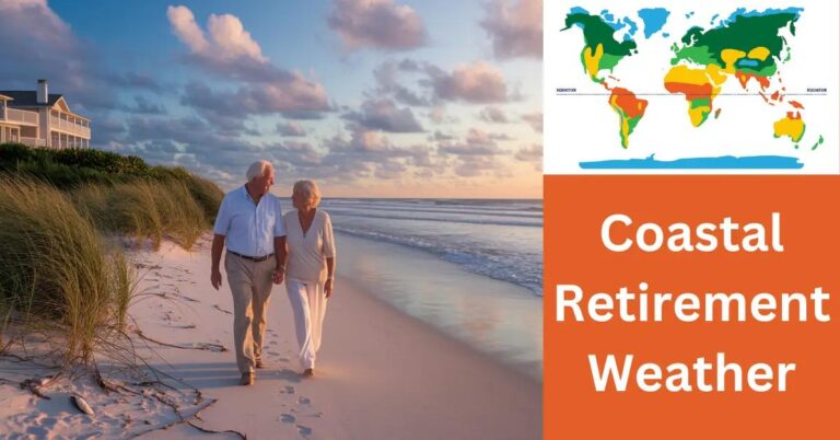 Elderly couple walking along a sunlit beach, surrounded by seagrass and seashells.