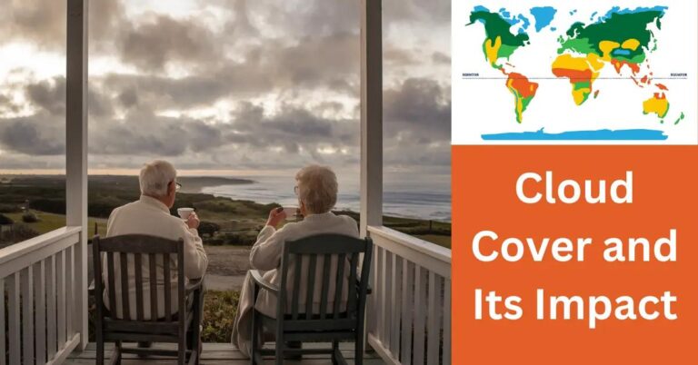 A retired couple on a porch, sipping tea, gazing at a cloudy coastal horizon.